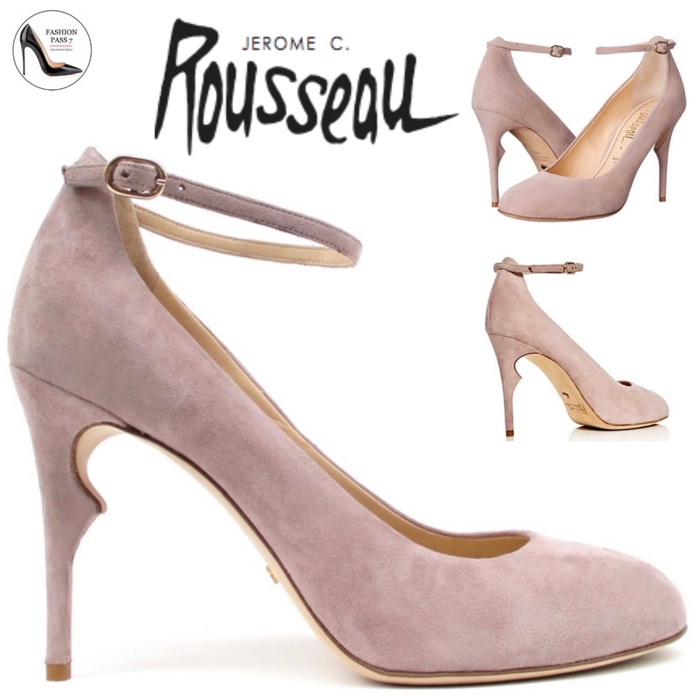 Jerome C. Rousseau Belgazou Rose Gray Nude Pumps Stiletto Heel Fashion Shoes 38